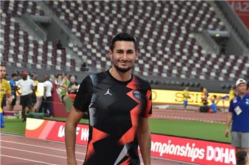 Said Gilani aus Sellstedt beim Training im Khalifa International Stadium von Doha.