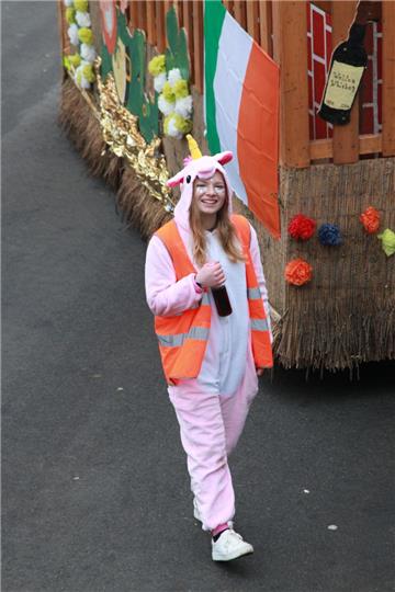 Schau mal, ein Einhorn. Karneval in Wehdel 2018. Foto: Kai-Martin Ulrich