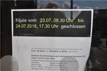 Schon wieder hat die Postbank, die in Nordenham alle Postdienstleistungen anbietet, tageweise geschlossen