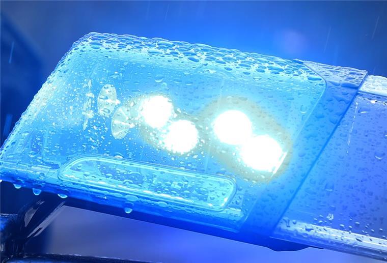 Unfall bei Albstedt: Zwei Verletzte Personen, zwei tote Hunde Blaulicht auf Polizeiauto.