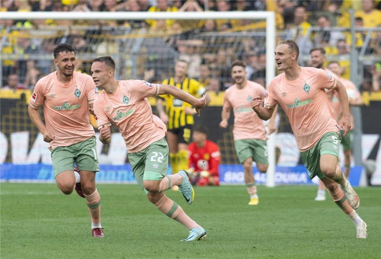 Werders Genießer Schmidt: Freundin darf "nicht stören" Werder Bremens Niklas Schmidt jubelt über seinen Treffer zum 2:2.
