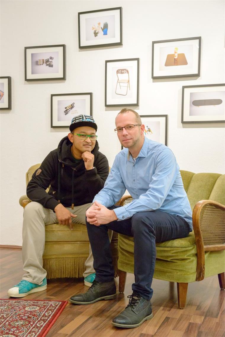 Peter Domke bei einer Ausstellung in der Werkstatt 212.