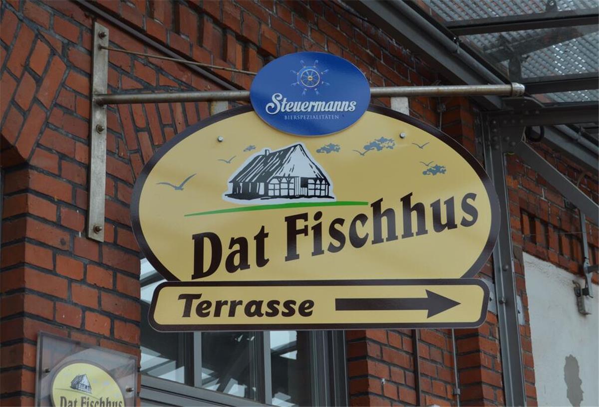 Das Restaurant-Schild von "Dat Fischhus".