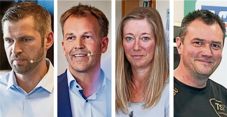 Sie alle stehen vor neuen Aufgaben im Rathaus (von links): Oliver Fröhlich ist seit September Projektmanager, Guido Dieckmann wird ab 1. November
Bürgermeister, Claudia Lühmann dann Geschäftsbereichsleiterin „Innerer Service“ und André Holscher leitet schon jetzt kommissarisch den Geschäftsbereich „Bürgerservice“. 
