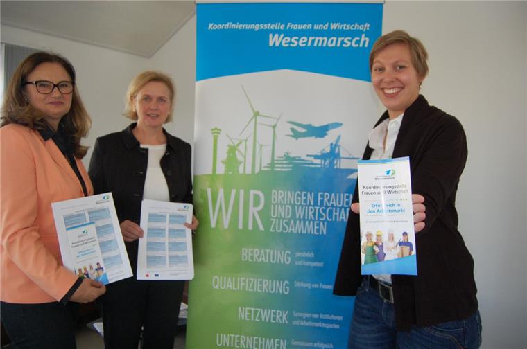 Wesermarsch: Wie Frauen ins Berufsleben finden können Sie wollen Frauen mit Beratungen und Workshops in das Erwerbsleben bringen (von links): Susanne Herbst, Raphaela Gerdes-Schmidt und Maike Breuker.