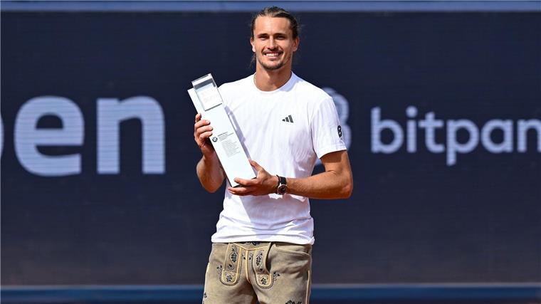 Siegerpose mit Lederhose: Alexander Zverev gewinnt in München.
