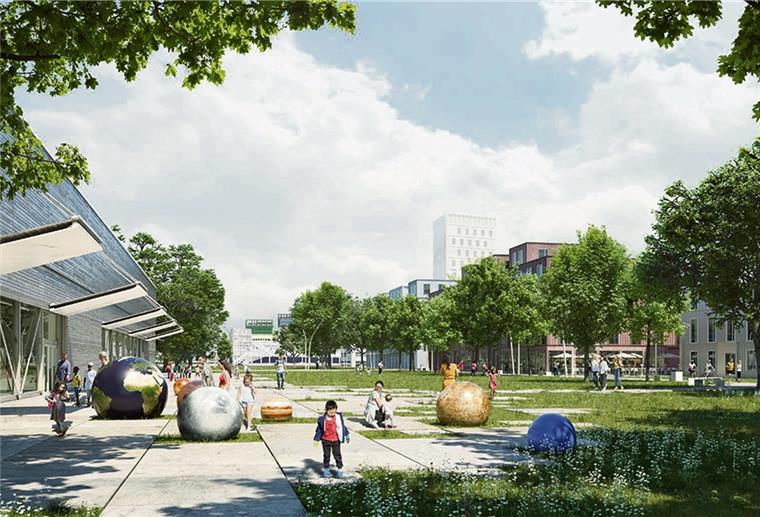 So könnte das Werftquartier in Bremerhaven einmal aussehen, wenn es nach dem Entwurf des Architektenstudios Cobe geht.