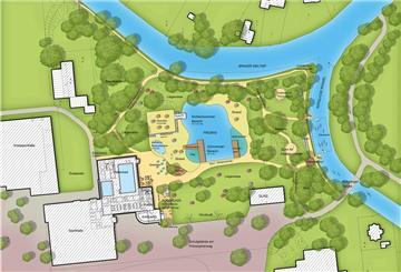 So könnte nach der überarbeiteten Planskizze ein Naturbad mit Bürgerpark auf dem ehemaligen Freibadgelände aussehen.