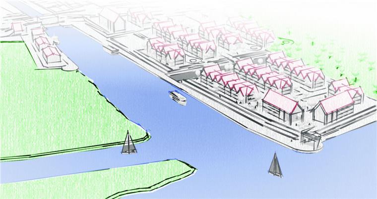 Stadt Nordenham hat große Pläne für den Großensieler Hafen So oder so ähnlich könnte der Großensieler Hafen in einigen Jahren aussehen. Die gezeigte Planung ist allerdings noch unverbindlich