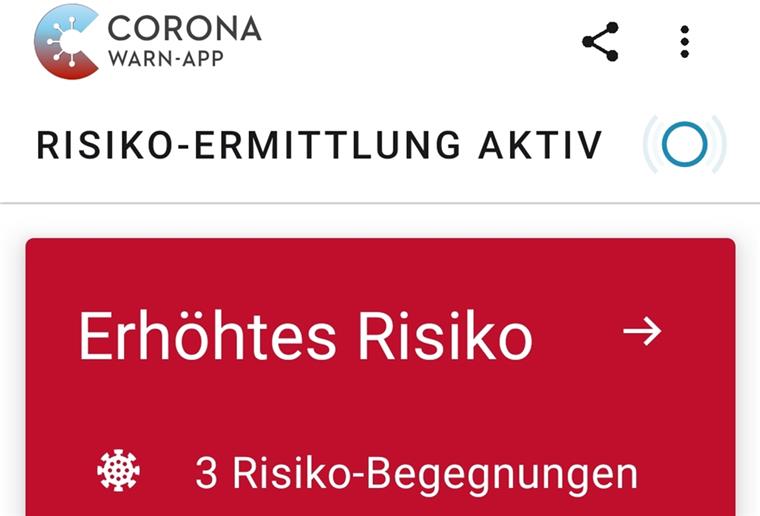 So poppte die Warnung der Corona-App des Telefon auf. Was dann folgte, war verwirrend.