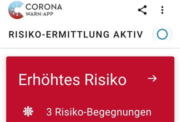So poppte die Warnung der Corona-App des Telefon auf. Was dann folgte, war verwirrend.