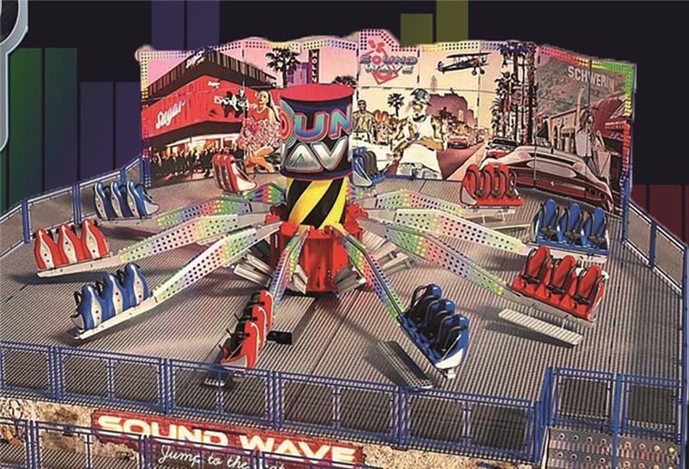 So sieht das neue Fahrgeschäft „Sound Wave“ aus, das die Freimarkt-Besucher in Bremerhaven ordentlich durchwirbeln soll.