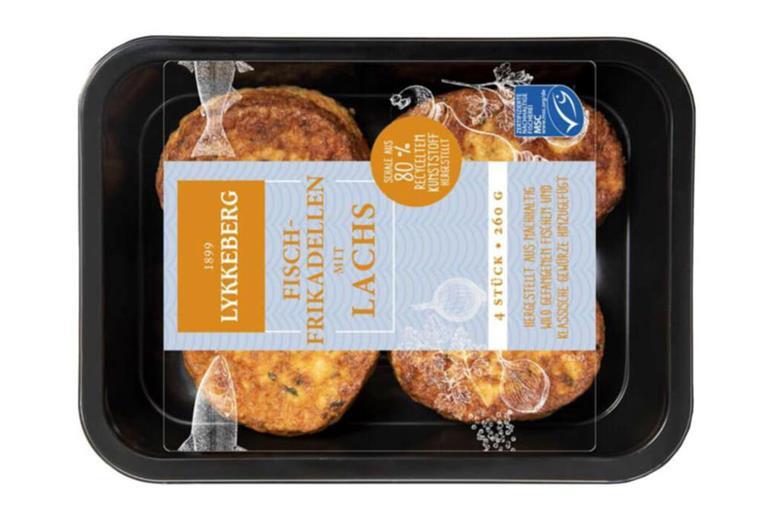 Eine Packung Fischfrikadellen