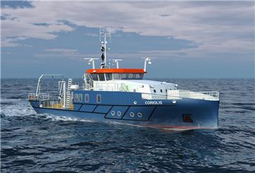 So soll das Forschungsschiff „Coriolis“ aussehen, wenn es nach der Auslieferung in der zweiten Jahreshälfte auf dem Meer unterwegs ist.