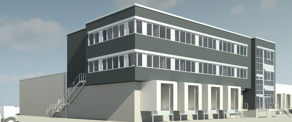 So soll das neue Fischumschlagszentrum an der Straße Am Lunedeich in Bremerhaven-Fischereihafen einmal aussehen. Das vorhandene Gebäude wird saniert.