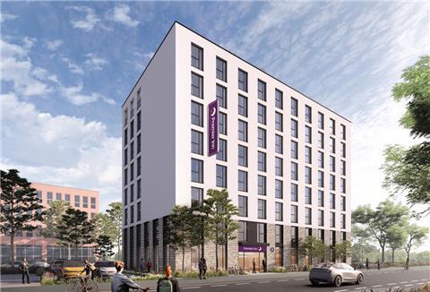 So soll das „Premier Inn“ an der Schleusenstraße aussehen.