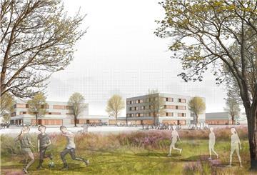 So soll das Schulzentrum Hamburger Straße aussehen, in das die Oberschule Geestemünde und die Allmersschule einziehen werden.