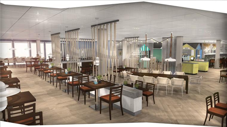 So soll das umgebaute Karstadt-Restaurant unter dem Namen "Haven 1827" aussehen, wenn es fertig ist.