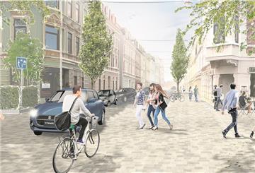 So soll die Goethestraße nach dem Umbau aussehen. Ab dem 2. März wird an den Bürgersteigen gearbeitet.