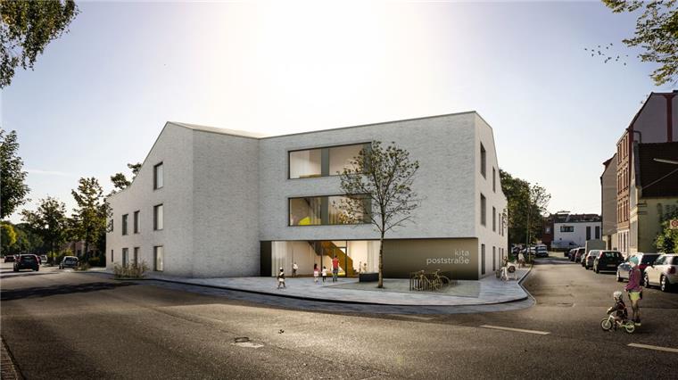 Grundstein für neue Kita in Bremerhaven-Lehe gelegt So soll die Kita in der Poststraße in Bremerhaven-Lehe einmal aussehen.