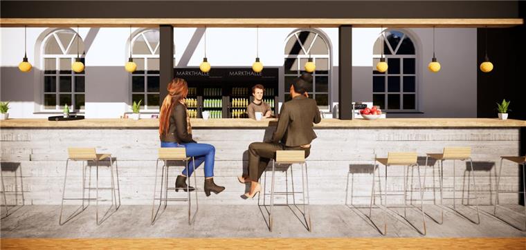 So soll die neue Tresenanlage in der Markthalle Rodenkirchen aussehen. 