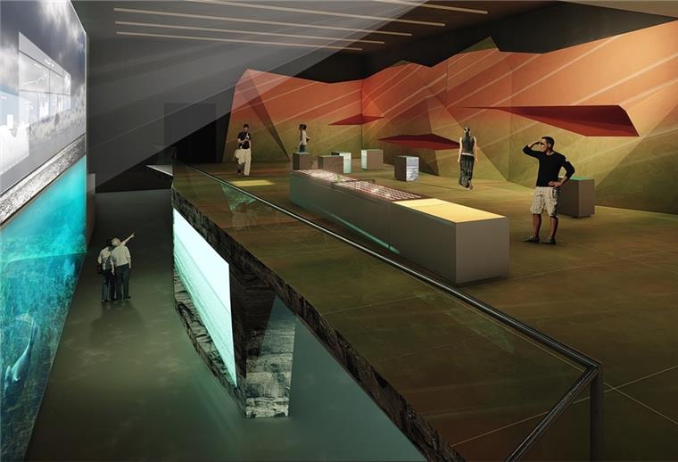 Das ist Helgolands neue Attraktion Bluehouse Die Visualisierung zeigt einen Raum der geplanten Erlebnis-Ausstellung Bluehouse auf der Hochseeinsel Helgoland. Die Ausstellung soll neuer Anziehungspunkt auf der Nordseeinsel werden.