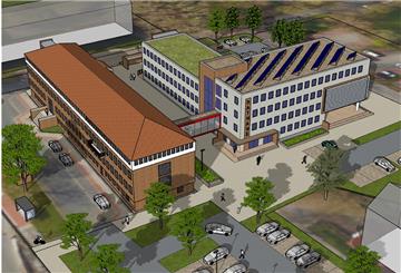 So stellt sich die Nordenhamer Stadtverwaltung den Neubau an der Walther-Rathenau-Straße vor, der hinter dem Rathaus-Altbau realisiert werden soll. Kostenpunkt: 6,9 Millionen Euro. Viel zu teuer, kritisieren die Ratsfraktionen. 
