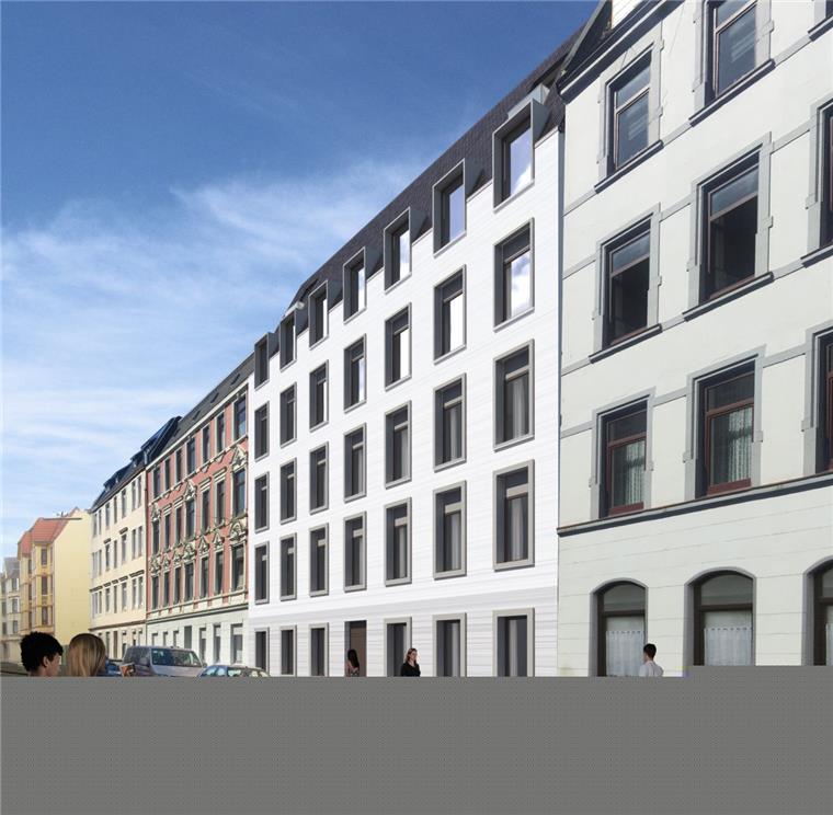 So wie auf dieser Visualisierung der Stäwog wird das neue Studenten-Haus an der Leher Heinrichstraße 34 im nächsten Sommer aussehen... 