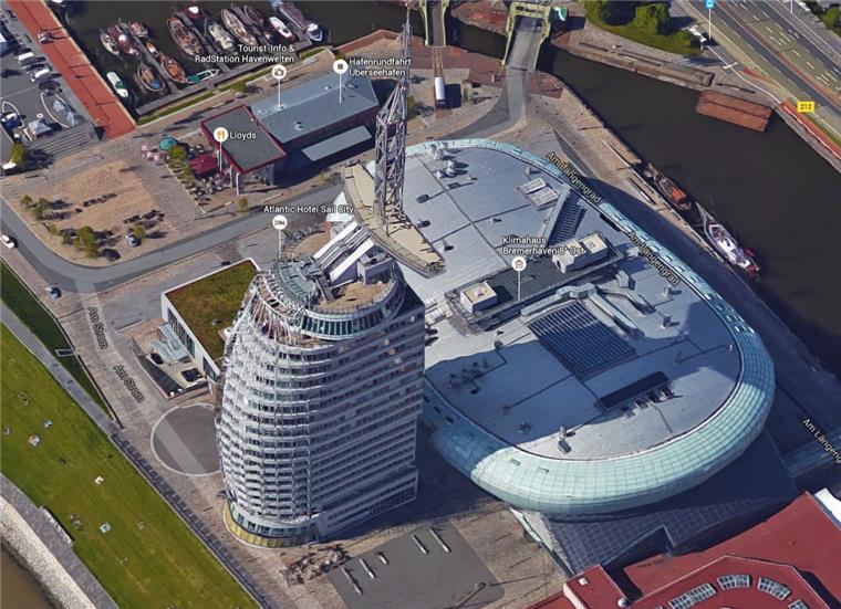 Solche Luft-3-D-Bilder liefert Google neuerdings von Bremerhaven. Foto: Bilder © 2015 Google, Kartendaten © 2015 GeoBasis-DE/BKG (© 2009), Google