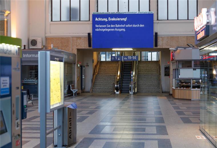 Bombenentschärfung: RE9 zwischen Bremerhaven und Osnabrück gestört Sperrung in Osnabrück: Der Hauptbahnhof liegt im Evakuierungsgebiet und wird ab dem Nachmittag nicht mehr angefahren.