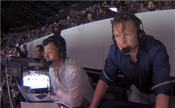 Stark am Mikrofon: Rick Goldmann (links) und Basti Schwele kommen nach Bremerhaven zu den Fischtown Pinguins.