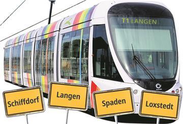 Symbolfoto einer Straßenbahn: Könnte eine Regionalstadtbahn das Cuxland und Bremerhaven besser verzahnen? Foto: Roberto Pfeil/dpa