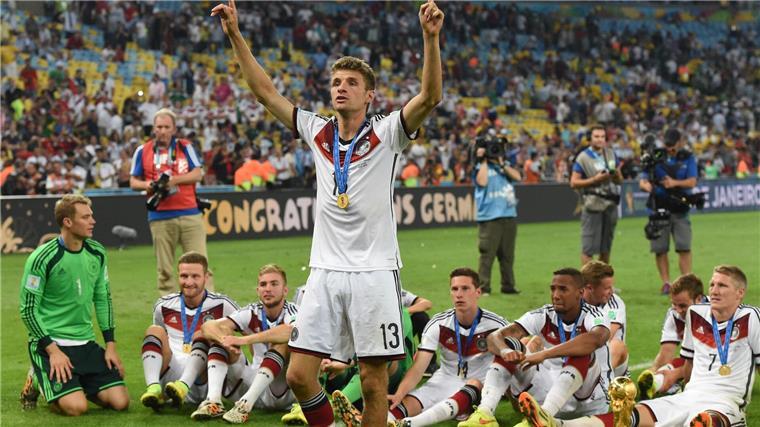 Thomas Müller feiert den WM-Sieg in Brasilien.