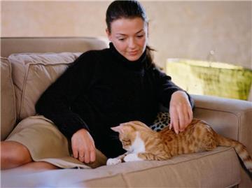 Eine Frau liegt mit einer Katze auf einer Couch und kuschelt. Tiere sind nicht nur Begleiter, sondern können auch der Schlüssel zur Liebe sein. Der Boom spezialisierter Dating-Portale zeigt die wachsende Bedeutung.