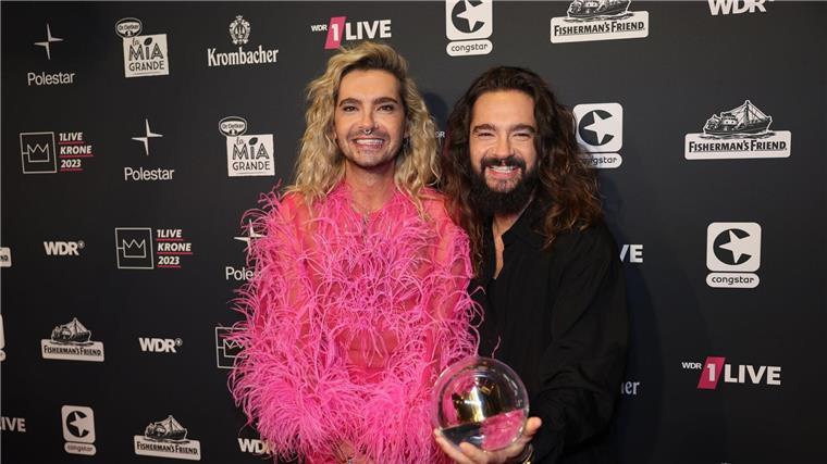 Tom (r) und Bill Kaulitz gewinnen den Preis „Beste Unterhaltung“.