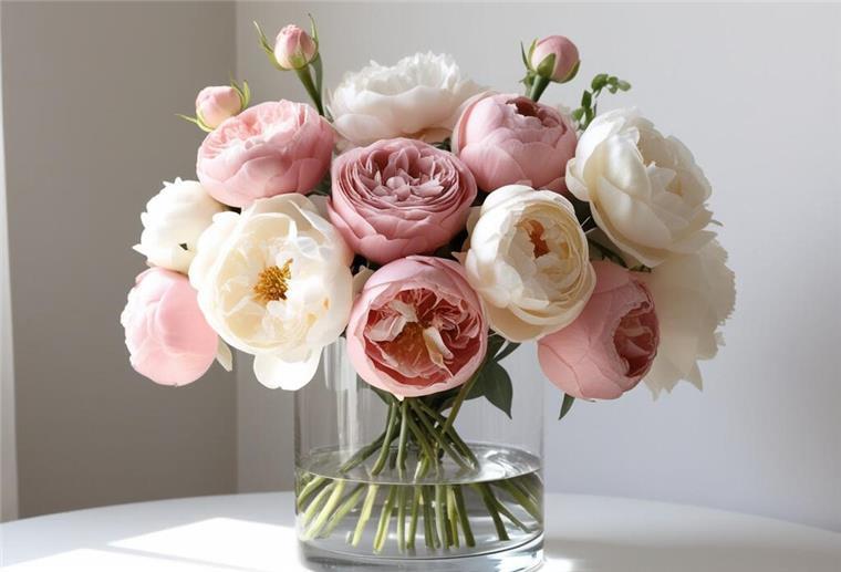 Die Blumenstrauß-Trends zum Valentinstag 2025 Ein _Ton-in-Ton_ Blumen-Arragement