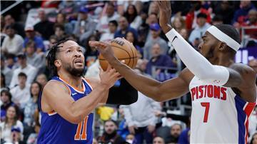 Topscorer Jalen Brunson (l) erzielte 32 Punkte für die New York Knicks.