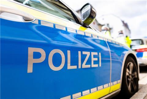 Zwei Einsatzfahrzeuge der Polizei stehen am Straßenrand