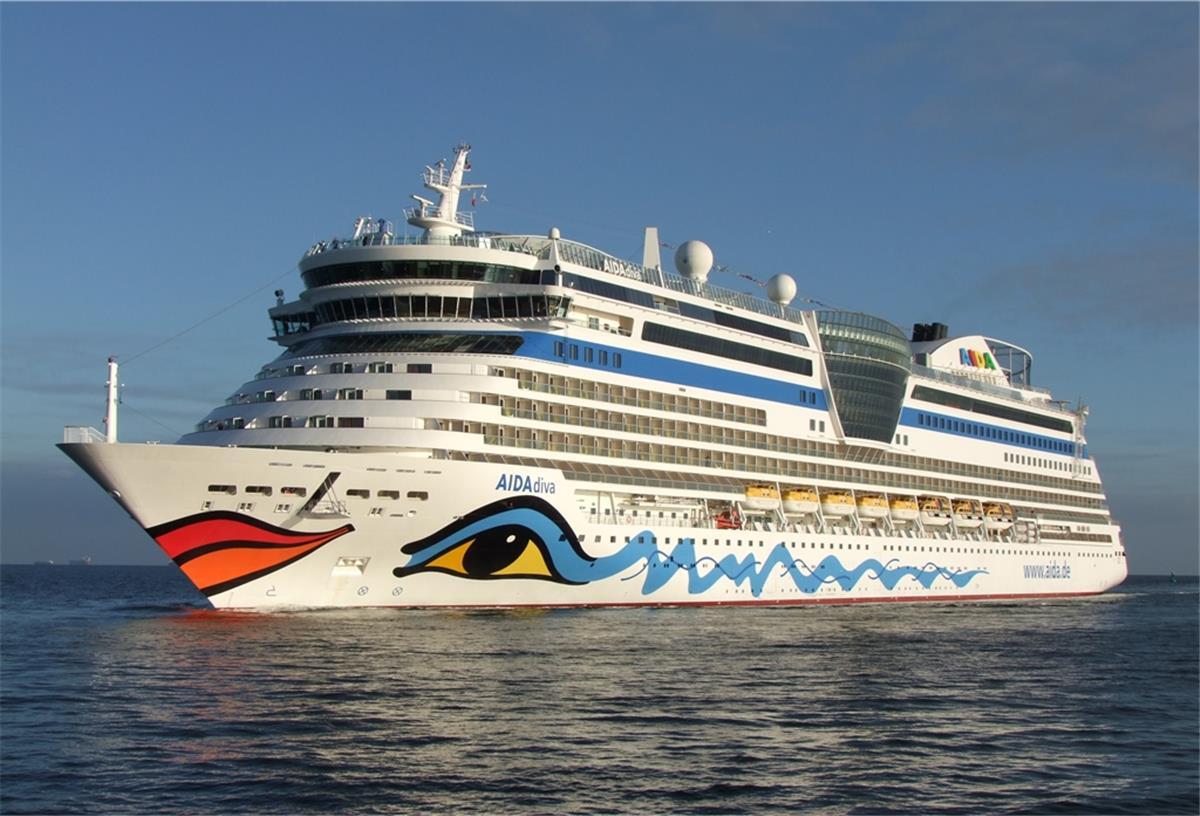 Unterwegs nach Bremerhaven: Die „Aidadiva“