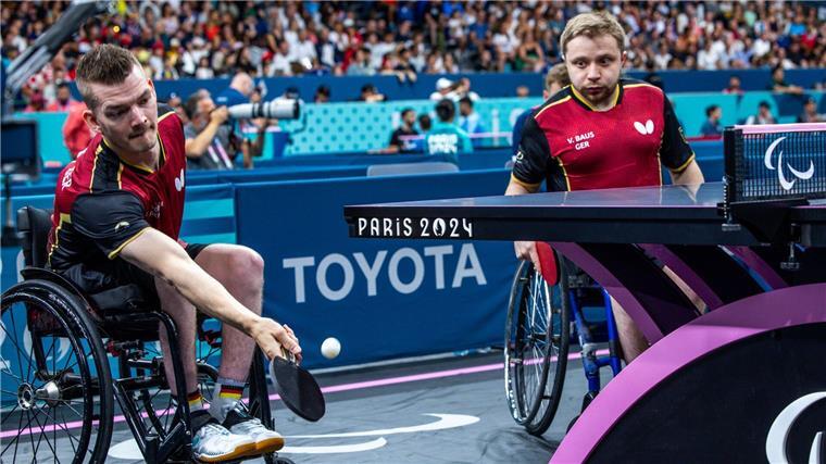 Schwimmer Wetekam holt Bronze - Silber im Tischtennis Valentin Baus (r) und Thomas Schmidberger kämpfen im Tischtennis-Doppel um Gold.