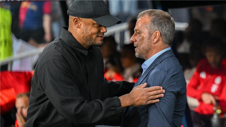 Der große Sieg des Hansi Flick: „Stolz“ statt „Genugtuung“ Verlierer Vincent Kompany (l) und Sieger Hans Flick (r).
