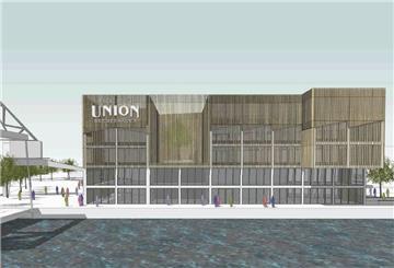 Viel Glas und eine helle Lamellen-Fassade: Die Erlebnis-Brauerei soll am Alten Hafen ein architektonisches Zeichen setzen. 