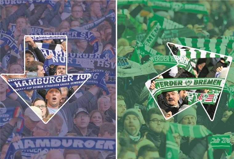 Während es für den Hamburger SV und seine Fans abwärts geht, zeigt der Trend bei Werder Bremen nach oben.