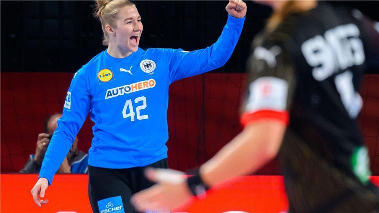 Sieg gegen Slowenien: Handball-Frauen EM-Siebter War ein starker Rückhalt beim Sieg der DHB-Frauen gegen Slowenien: Torfrau Katharina Filter.