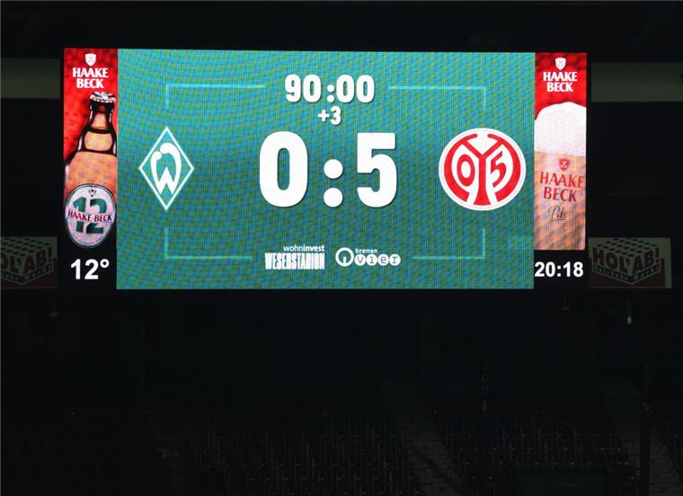 Was für eine Klatsche. Werder Bremen verliert gegen Mainz 05 mit 0:5. 