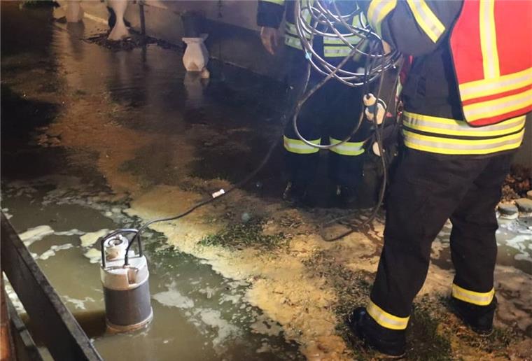 Wasserrohrbruch in Sellstedt: Hinterhof und Auffahrt waren überschwemmt.