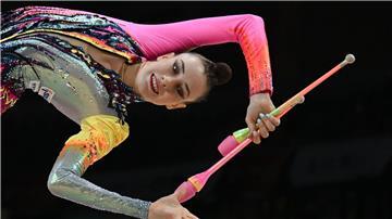 Weltklasse mit den Keulen: Darja Varfolomeev.