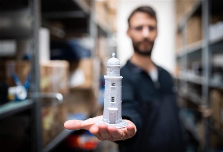 Bremerhaven: Molenturm-Modell aus dem 3D-Drucker Der Molenturm aus dem 3-D-Druck.