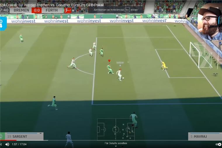 nord24-Orakel: Werder empfängt Fürth im Pokal Werder Bremen hat die Möglichkeit, in Führung zu gehen.