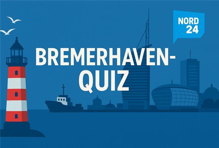 Eine Grafik, auf der ein Leuchtturm, ein Hochhaus, ein Schiff, das Klimahaus in Bremerhaven und das Hotel Sail City zu sehen sind.